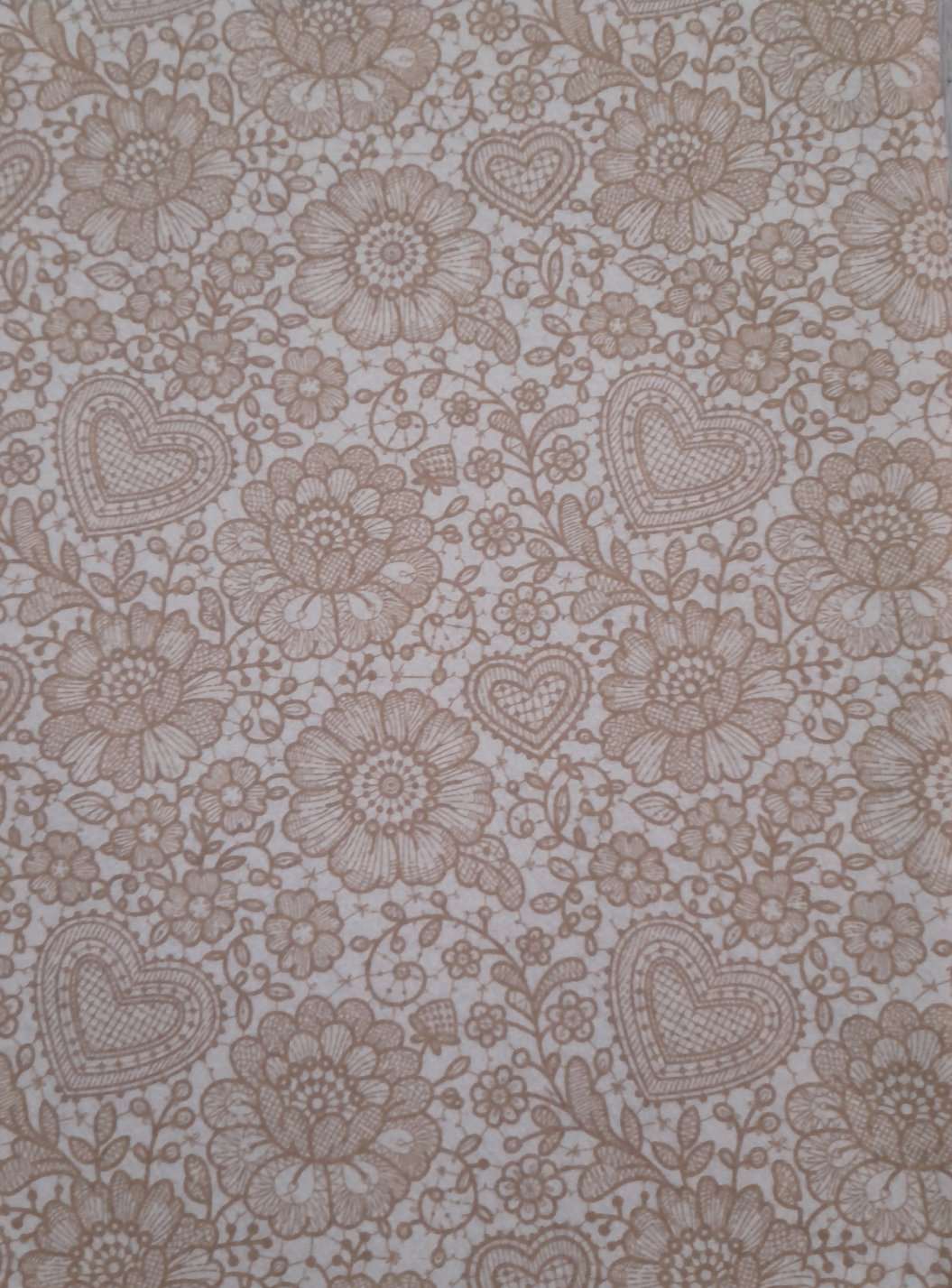 Foglio pannolenci stampato pizzo beige 