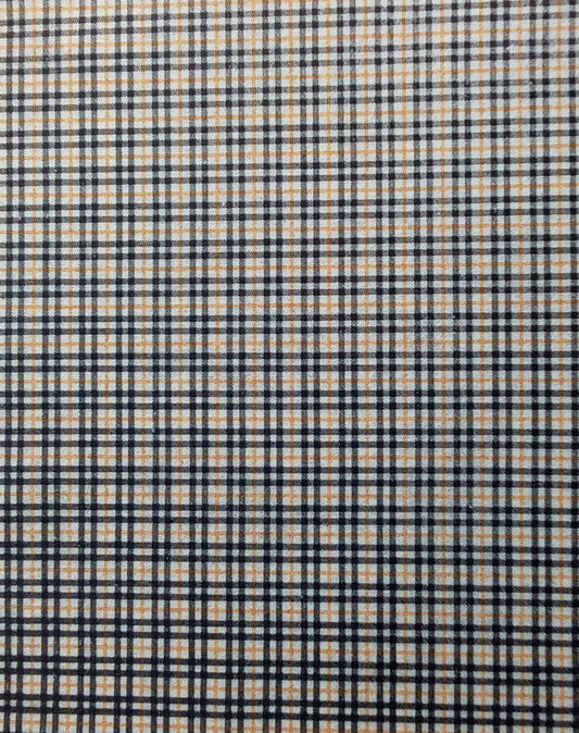 Foglio pannolenci stampato tartan nero e beige