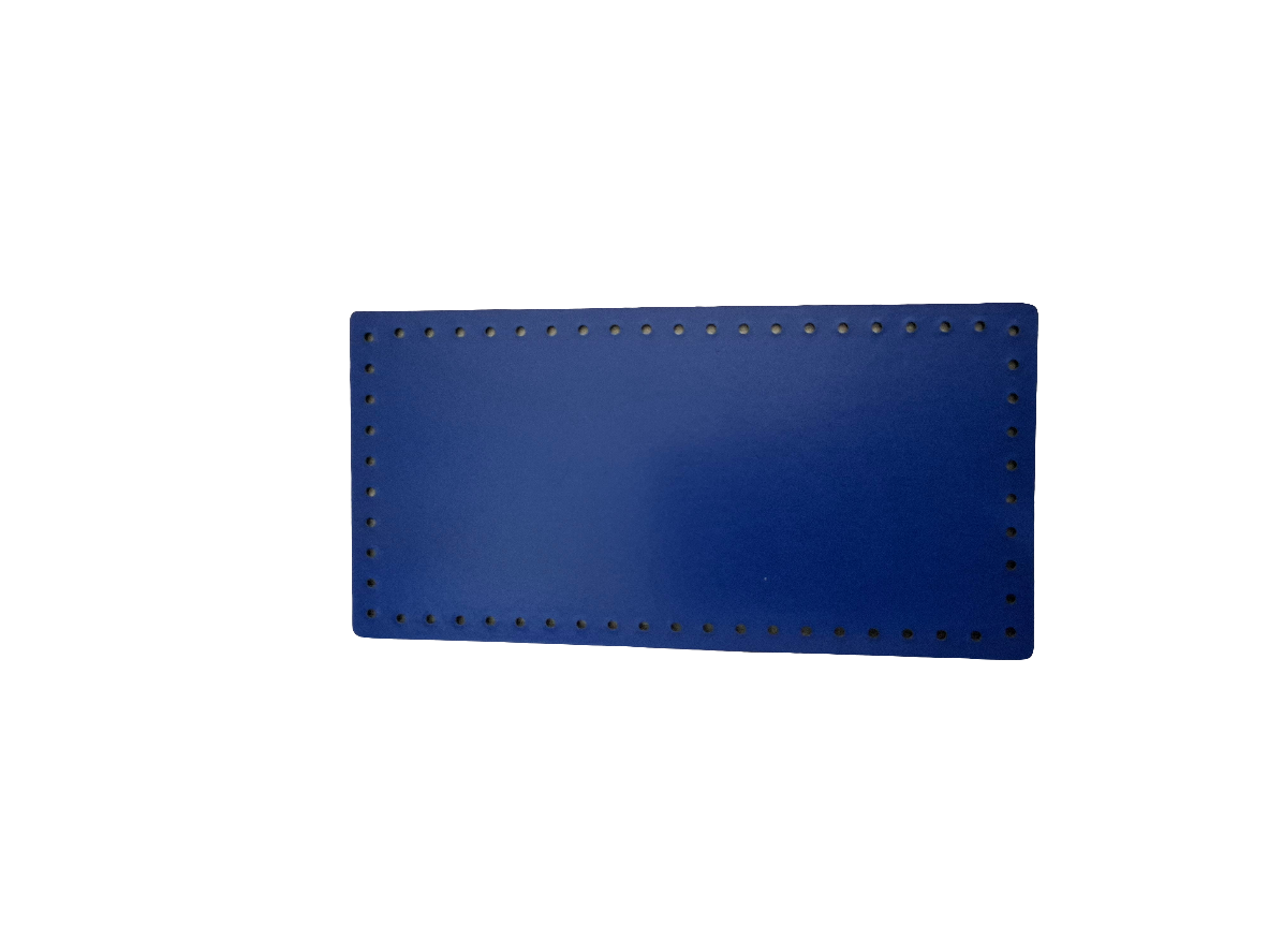 Fondo blu borsa uncinetto