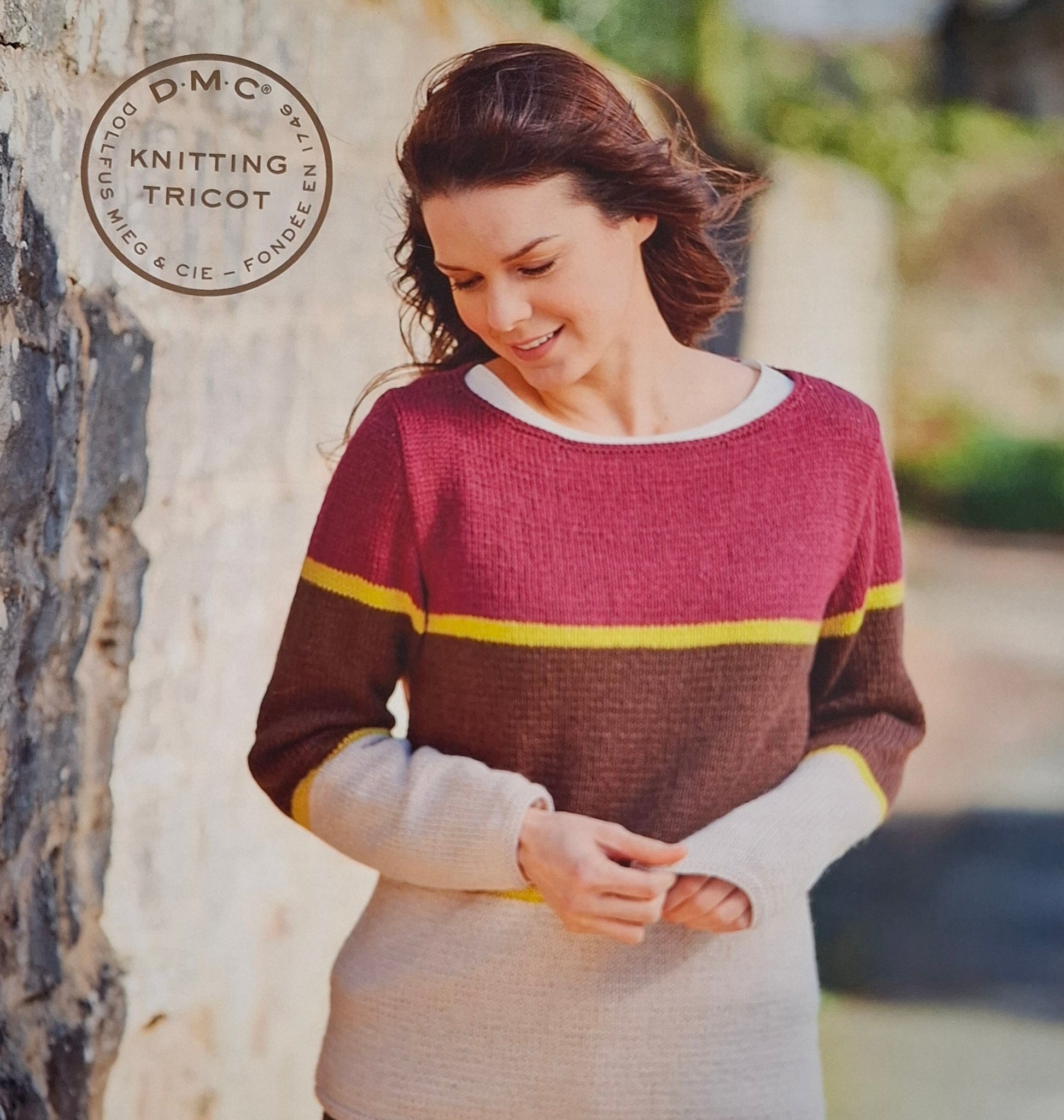 Maglia a righe ai ferri donna