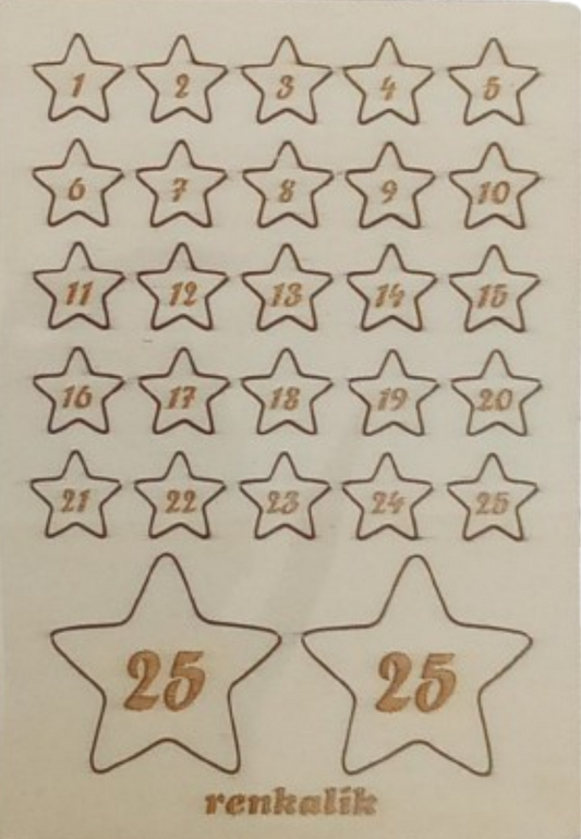 Numeri calendario legno stella