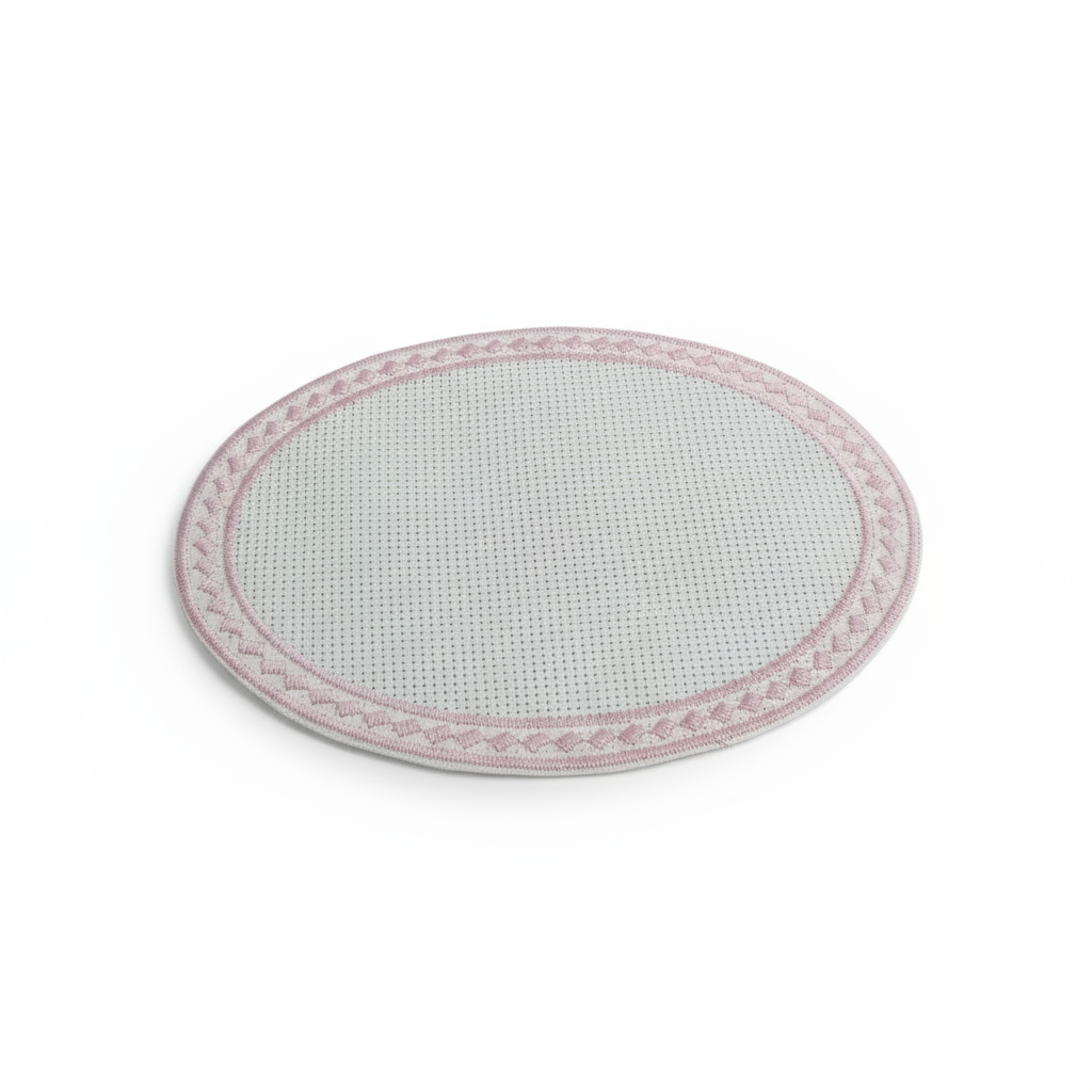 Oblò tela aida rosa