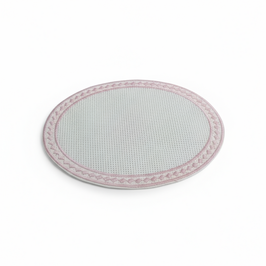 Oblò tela aida rosa