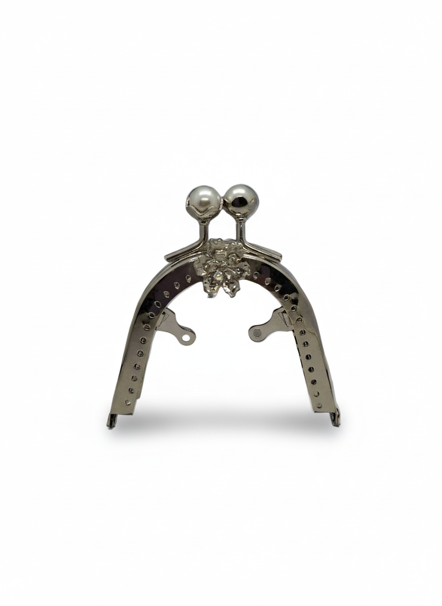 Porta monete argento perle bianche