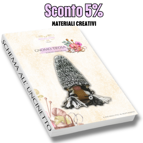 Schema gnomo femmina uncinetto bianco e nero con sconto