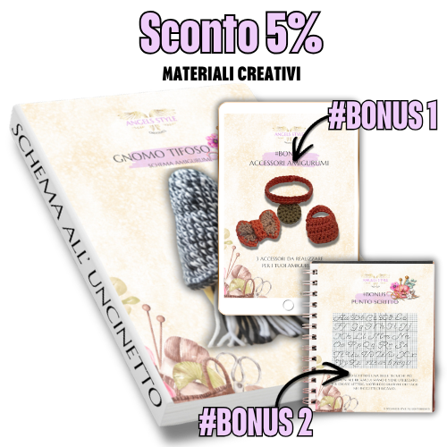 Schema gnomo uncinetto bianco e nero  con bonus 1 e bonus 2