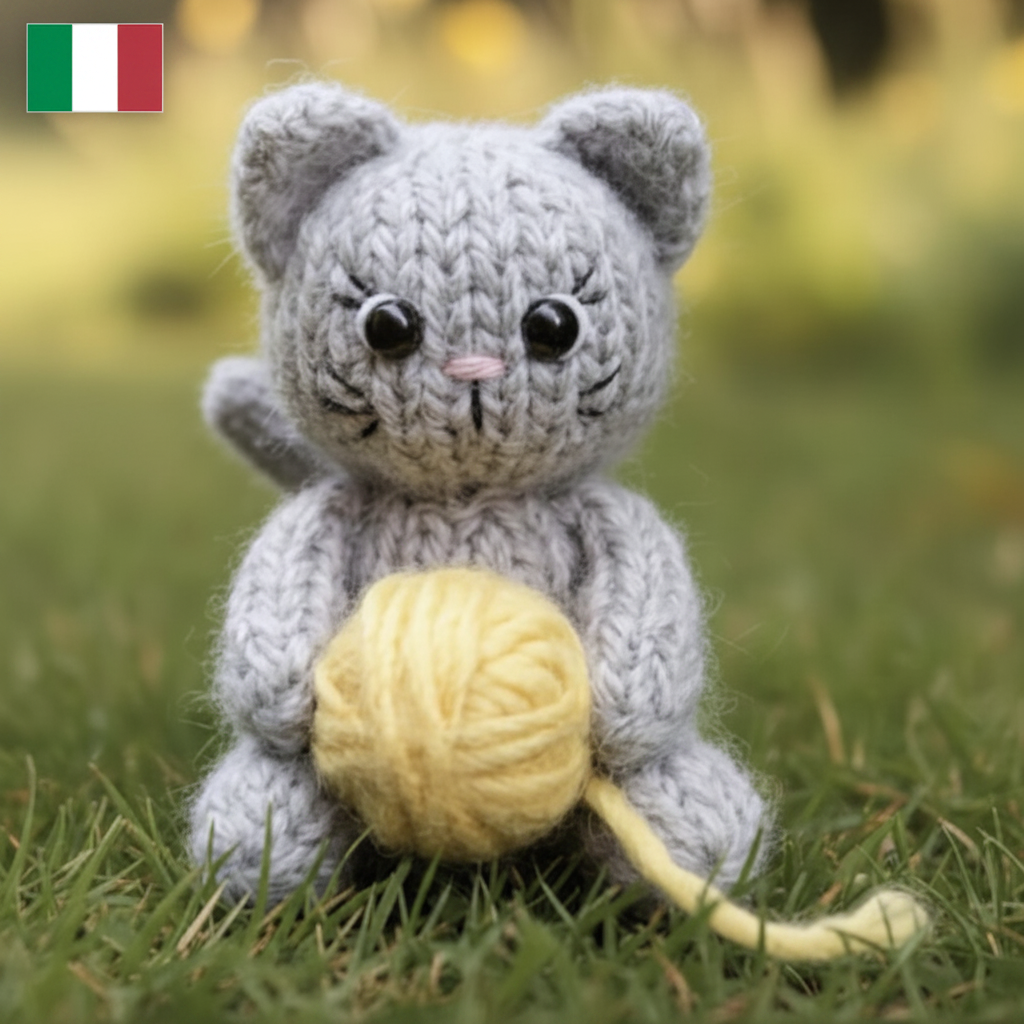Schema in italiano uncinetto gattino