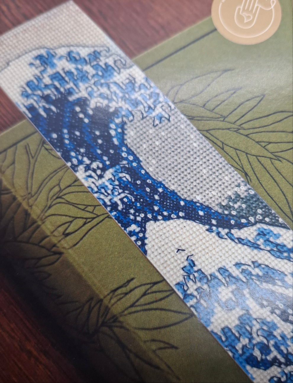 Segnalibro punto croce onda