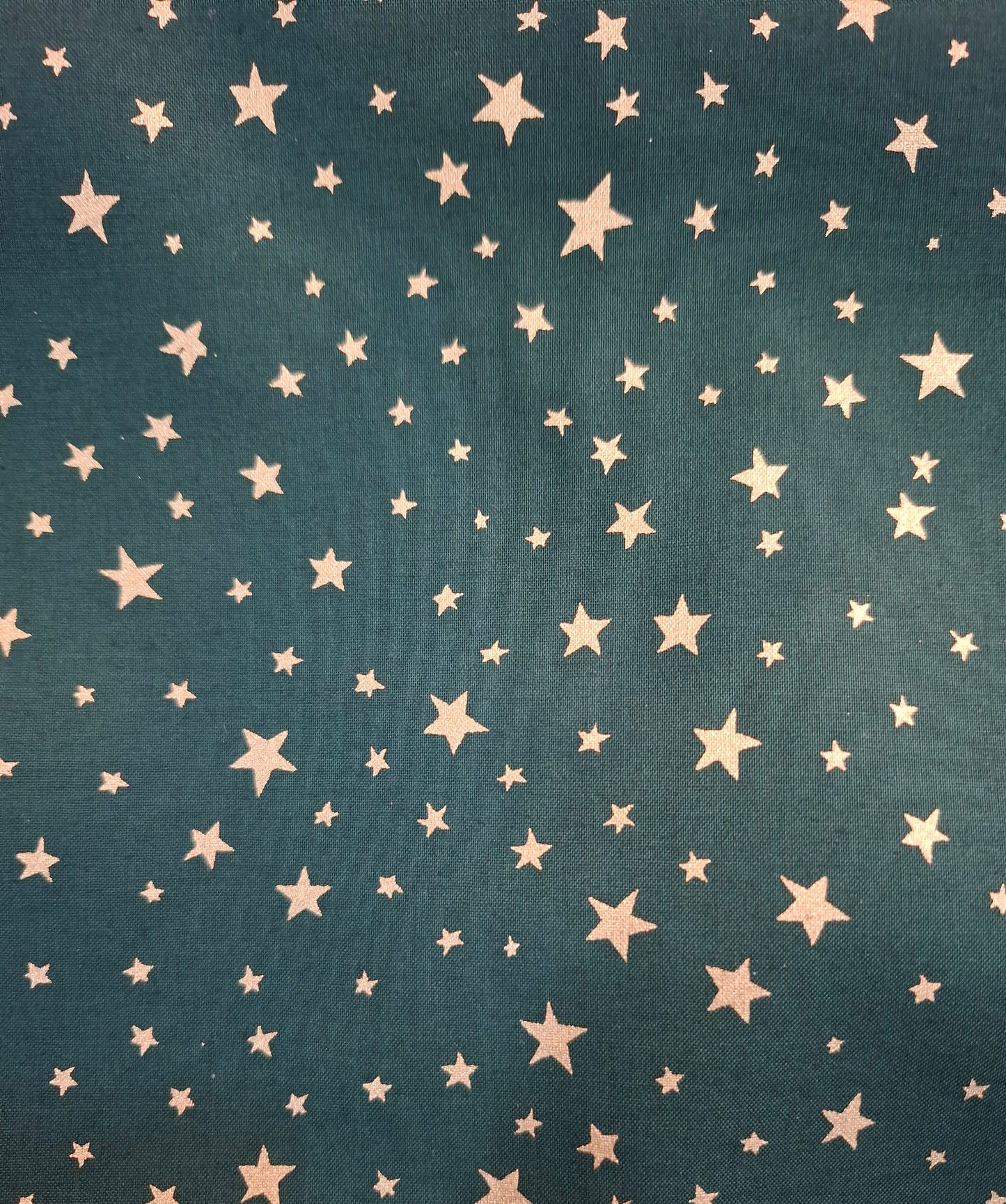 Tessuto cotone verde stelle dorate