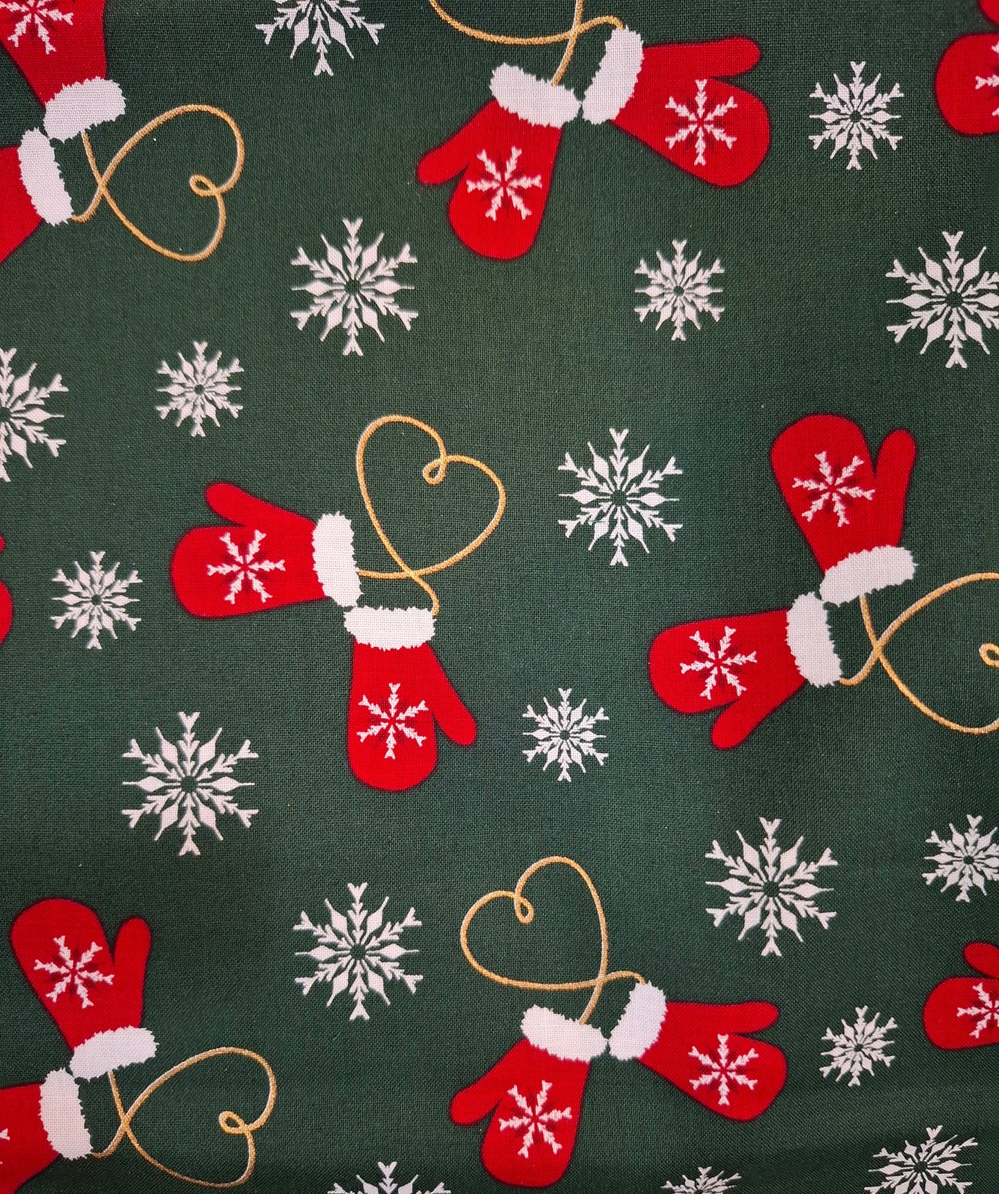 Tessuto natalizio guanti rossi