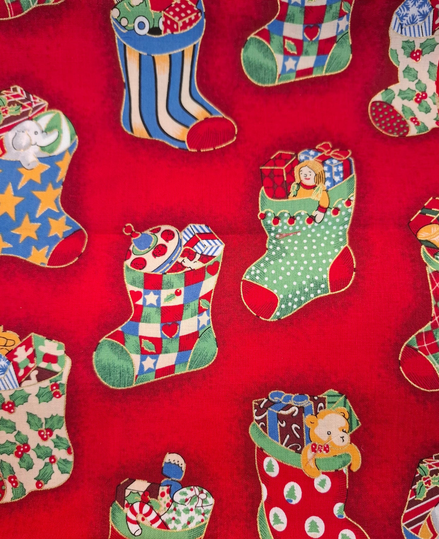 Tessuto rosso calze befana