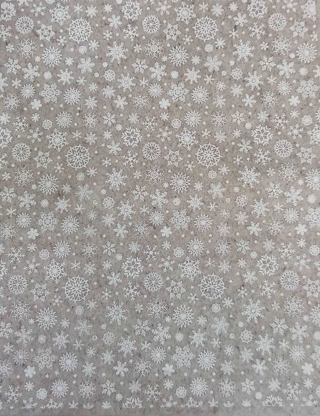 Foglio pannolenci fiocchi neve tortora 