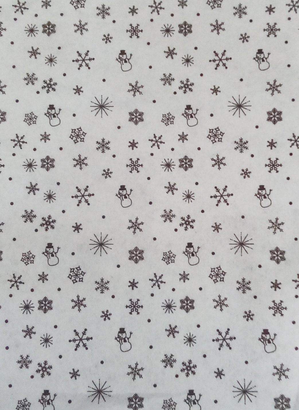 Foglio Pannolenci pupazzo neve bianco 