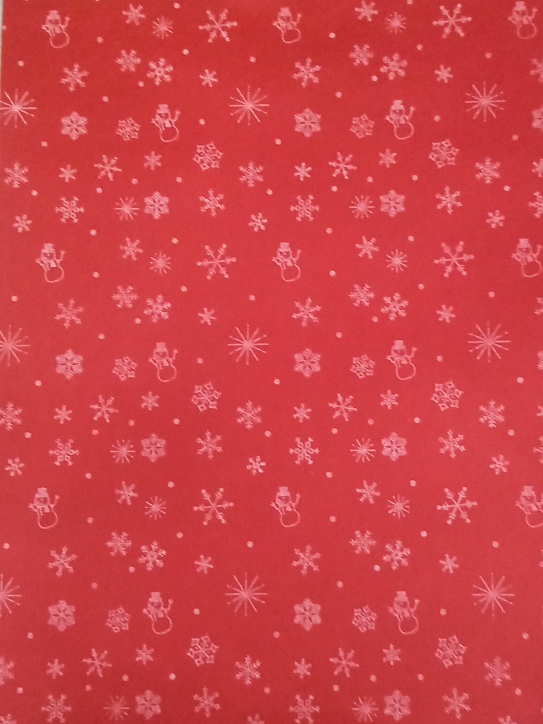 Foglio Pannolenci pupazzo neve rosso