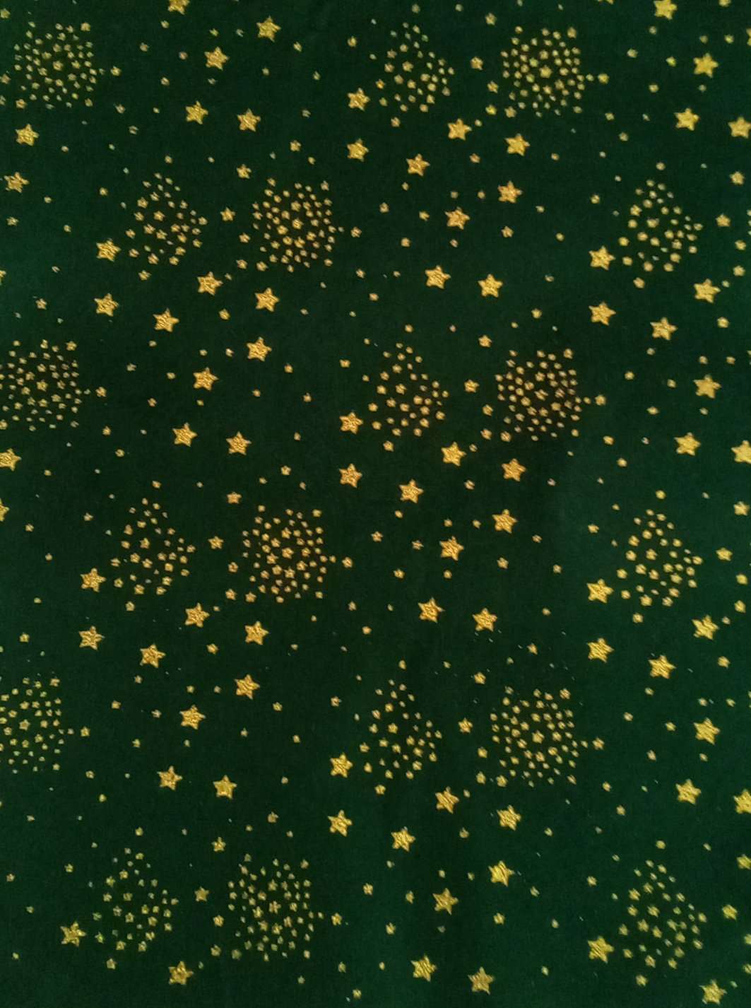 Foglio Pannolenci stelle dorate verde scuro 