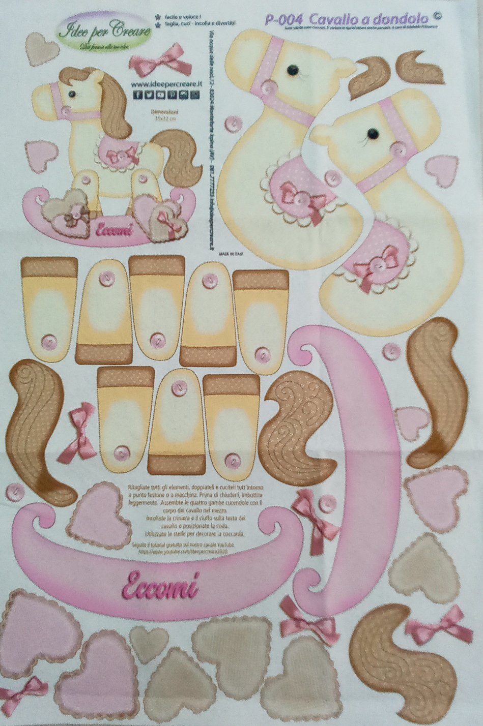 Coccarda nascita cavallo a dondolo