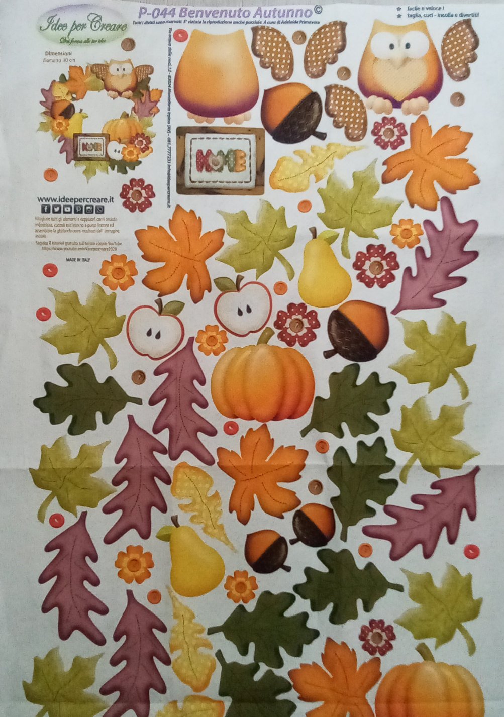 Pannello pannolenci - gufo autunno