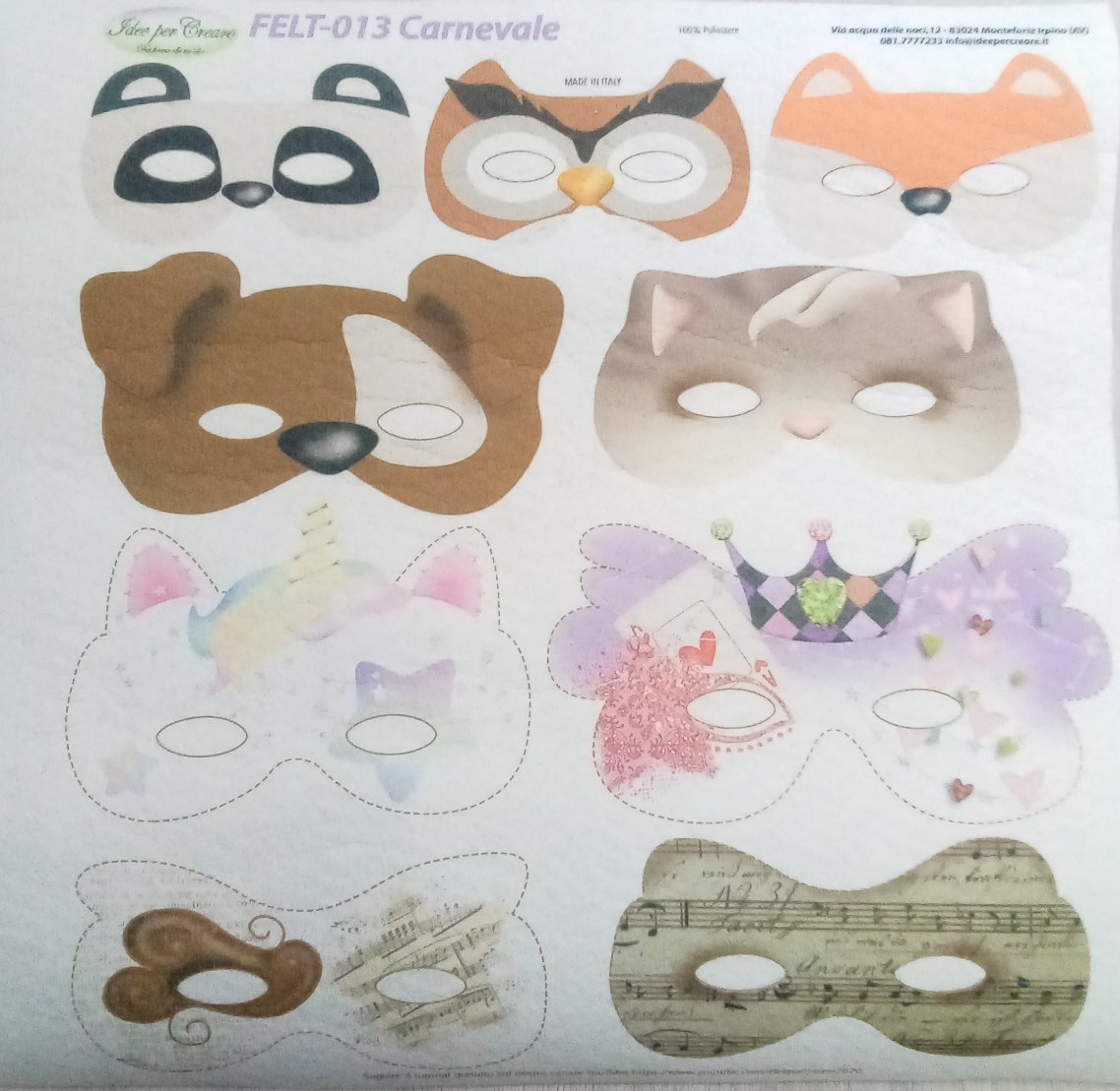 Pannello pannolenci - maschere