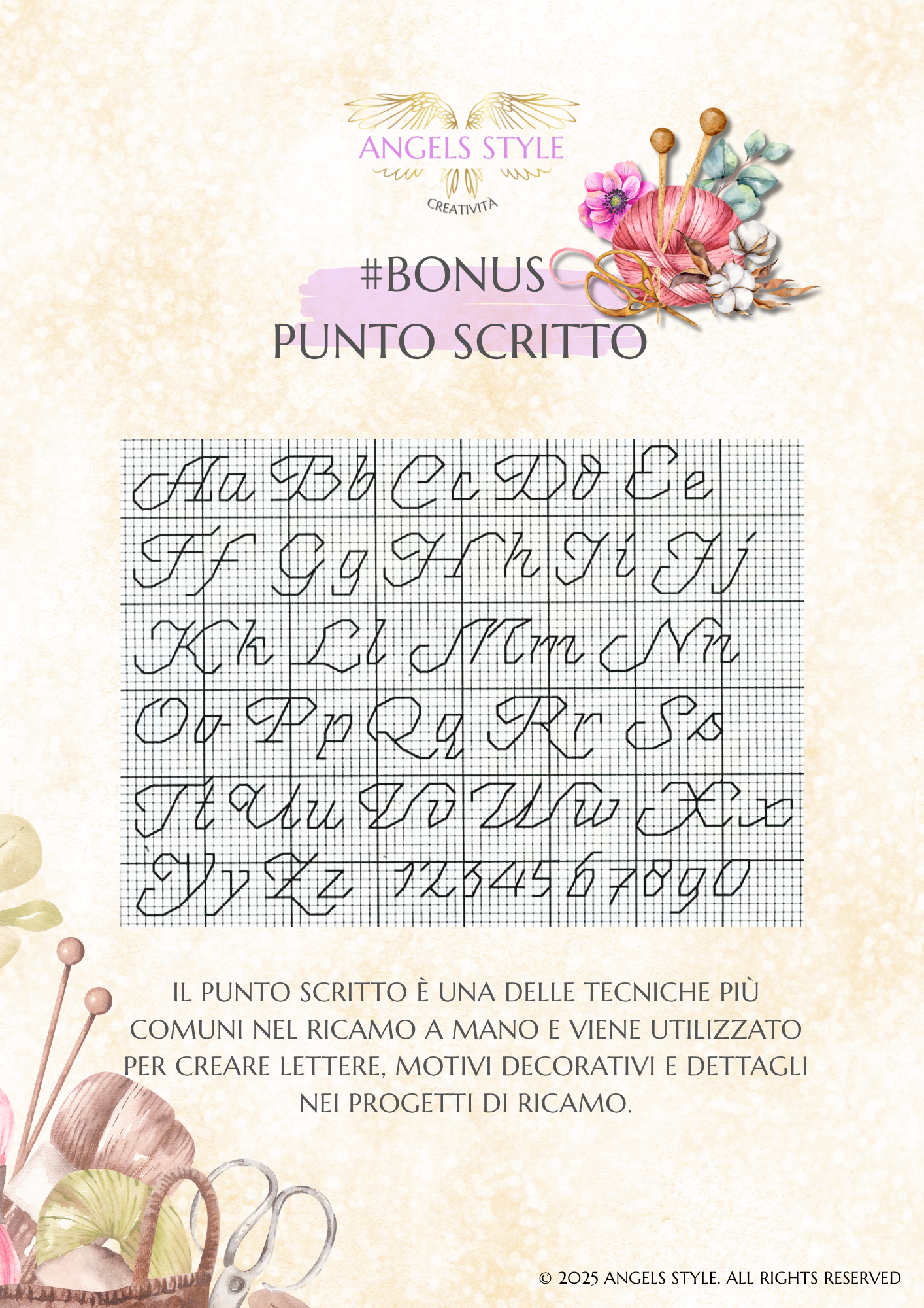 punto scritto per il ricamo