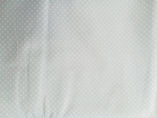 Stoffa in cotone, al metro pois argento 