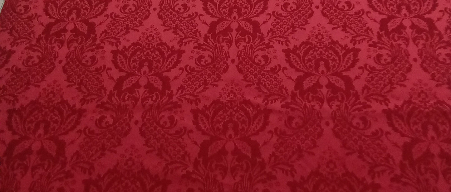 Tessuto velluto devore' broccato - rosso