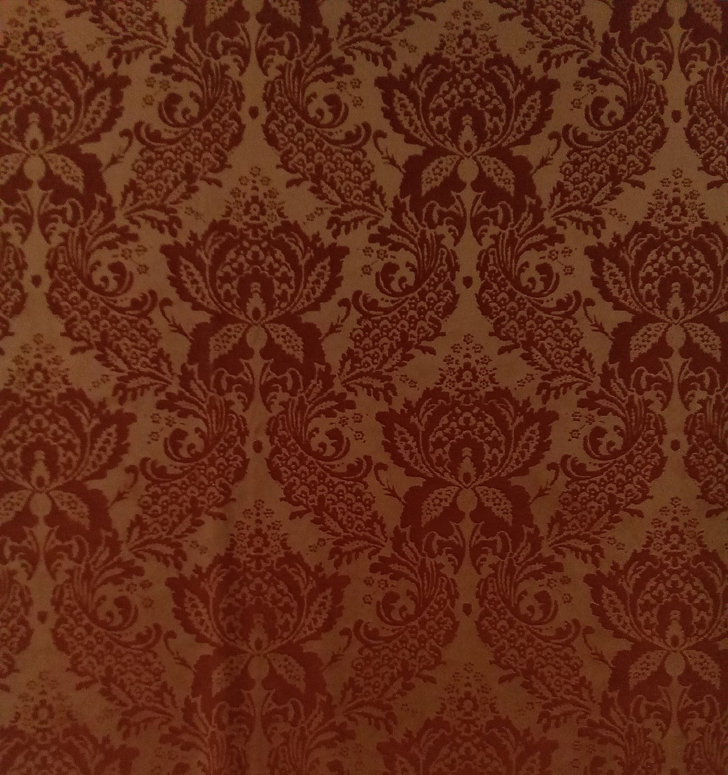 Tessuto velluto devore' broccato - marrone