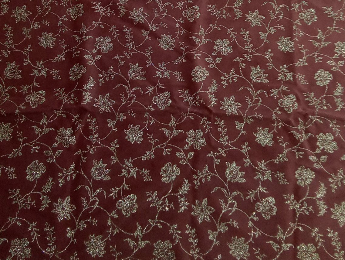 Tessuto velluto glitter broderie rosa antico