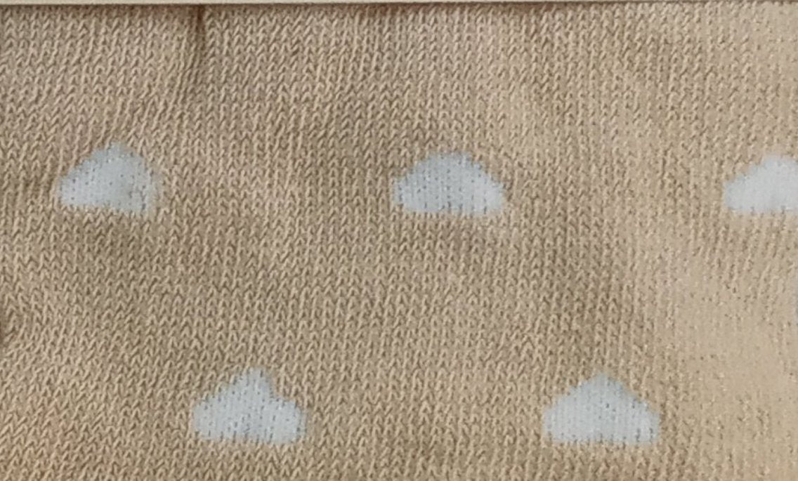 Tubolare beige cuori bianchi