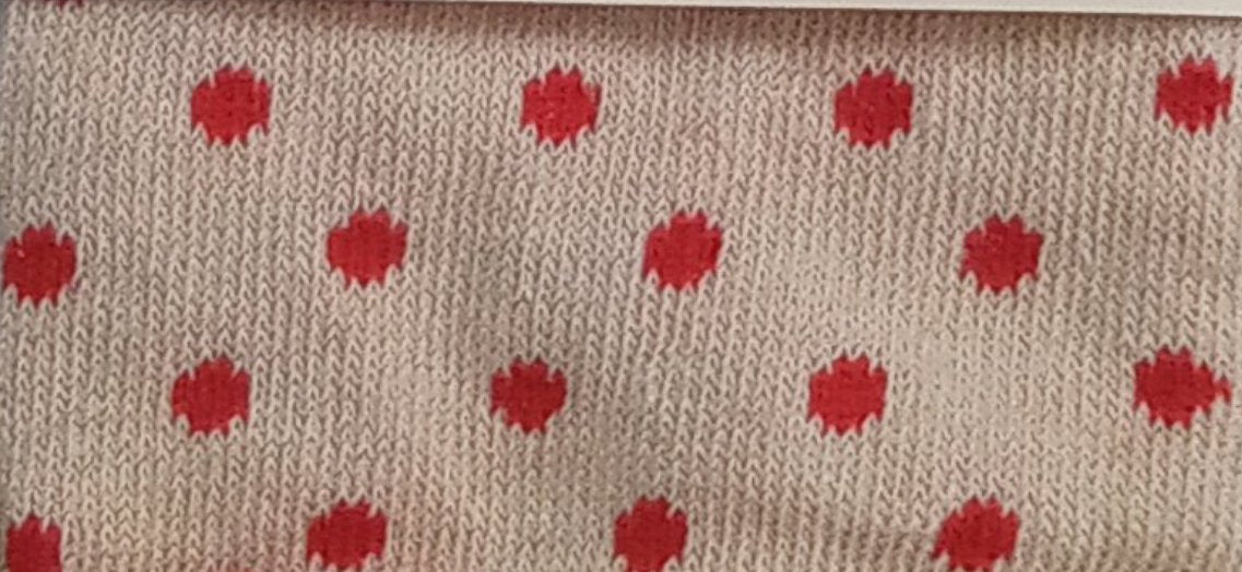 Tubolare beige pois rosso